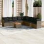 10-teilige Gartensofagarnitur mit grauen synthetischen Rattankissen von , Gartensets - Ref: Foro24-3256025, Preis: 581,77 €, ...