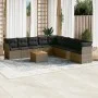 10-teilige Gartensofagarnitur mit grauen synthetischen Rattankissen von , Gartensets - Ref: Foro24-3256025, Preis: 573,14 €, ...