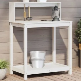 Plantagentisch mit Regalen aus weißem Kiefernholz, 82,5 x 50 x 109,5 cm von , Topfständer - Ref: Foro24-832408, Preis: 74,48 ...