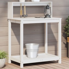 Plantation table with white pine wood shelves 82.5x50x109.5cm by , Pot stands - Ref: Foro24-832408, Price: 75,35 €, Discount: %