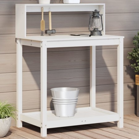Mesa plantación con estantes madera pino blanco 82,5x50x109,5cm de , Soportes para macetas - Ref: Foro24-832408, Precio: 75,3...