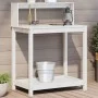 Plantagentisch mit Regalen aus weißem Kiefernholz, 82,5 x 50 x 109,5 cm von , Topfständer - Ref: Foro24-832408, Preis: 74,60 ...