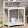 Plantagentisch mit Regalen aus weißem Kiefernholz, 82,5 x 50 x 109,5 cm von , Topfständer - Ref: Foro24-832408, Preis: 75,35 ...