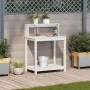 Plantagentisch mit Regalen aus weißem Kiefernholz, 82,5 x 50 x 109,5 cm von , Topfständer - Ref: Foro24-832408, Preis: 74,60 ...