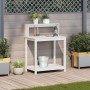 Plantation table with white pine wood shelves 82.5x50x109.5cm by , Pot stands - Ref: Foro24-832408, Price: 75,35 €, Discount: %