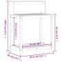 Plantagentisch mit Regalen aus weißem Kiefernholz, 82,5 x 50 x 109,5 cm von , Topfständer - Ref: Foro24-832408, Preis: 75,35 ...