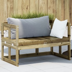 Banco sofá de jardín extensible madera de pino impregnada