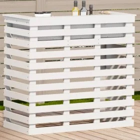 Hoher Garten-Bartisch aus weißem Kiefernholz, 113,5 x 50 x 103 cm von , Gartentische - Ref: Foro24-832531, Preis: 162,22 €, R...