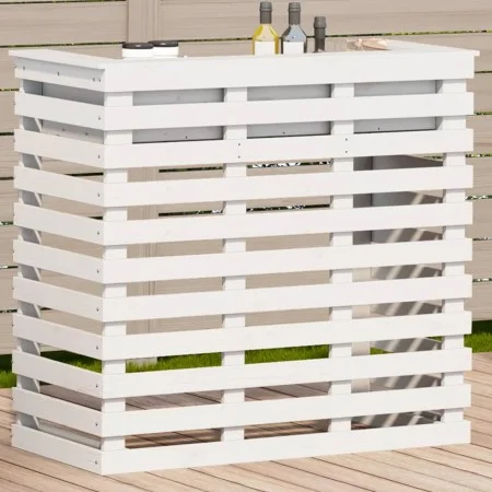 Mesa alta de bar de jardín madera pino blanco 113,5x50x103 cm de , Mesas de jardín - Ref: Foro24-832531, Precio: 162,36 €, De...