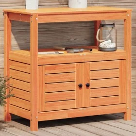 Mesa plantación con estantes madera pino marrón 82,5x45x81 cm de , Soportes para macetas - Ref: Foro24-844637, Precio: 137,36...
