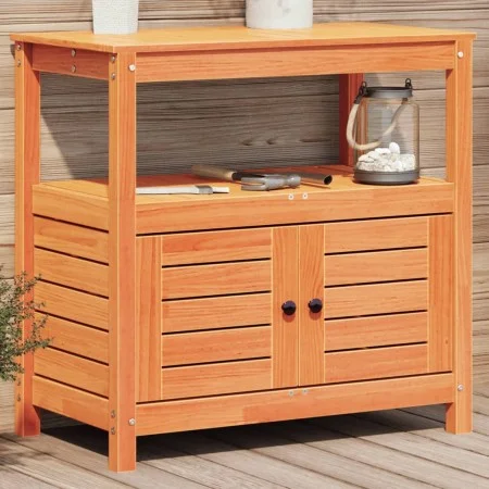 Mesa plantación con estantes madera pino marrón 82,5x45x81 cm de , Soportes para macetas - Ref: Foro24-844637, Precio: 137,36...
