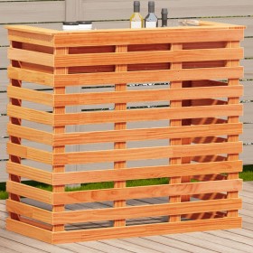 Mesa alta bar de jardín madera pino marrón cera 113,5x50x103 cm