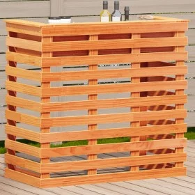 Wax brown pine wood garden bar high table 113.5x50x103 cm by , Garden tables - Ref: Foro24-844640, Price: 151,99 €, Discount: %