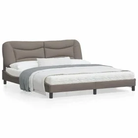 Bed frame with LED lights taupe gray fabric 180x200 cm by , Beds and slatted bases - Ref: Foro24-3213722, Price: 270,24 €, Di...