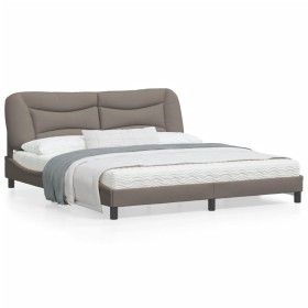 Bettgestell mit LED-Leuchten, taupegrauer Stoff, 180 x 200 cm von , Betten und Lattenroste - Ref: Foro24-3213722, Preis: 253,...