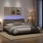 Bed frame with LED lights taupe gray fabric 180x200 cm by , Beds and slatted bases - Ref: Foro24-3213722, Price: 270,24 €, Di...