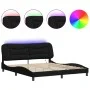 Estructura de cama con luces LED tela negro 180x200 cm de , Camas y somieres - Ref: Foro24-3213720, Precio: 257,78 €, Descuen...