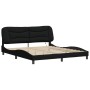 Bed frame with LED lights black fabric 180x200 cm by , Beds and slatted bases - Ref: Foro24-3213720, Price: 260,40 €, Discoun...