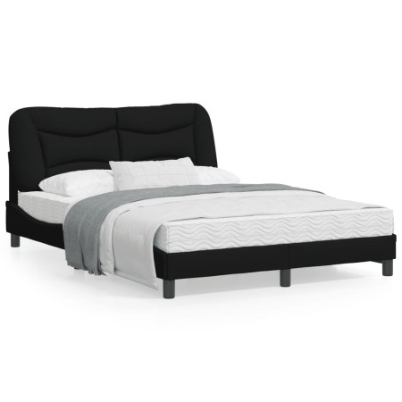 Bettgestell mit LED-Leuchten, schwarzer Stoff, 140 x 190 cm von , Betten und Lattenroste - Ref: Foro24-3213699, Preis: 221,83...