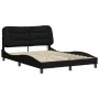 Bed frame with LED lights black fabric 140x190 cm by , Beds and slatted bases - Ref: Foro24-3213699, Price: 222,68 €, Discoun...