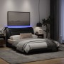 Bettgestell mit LED-Leuchten, schwarzer Stoff, 140 x 190 cm von , Betten und Lattenroste - Ref: Foro24-3213699, Preis: 221,83...