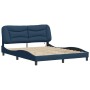 Bed frame with LED lights blue fabric 160x200 cm by , Beds and slatted bases - Ref: Foro24-3213717, Price: 278,20 €, Discount: %