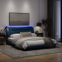 Bed frame with LED lights blue fabric 160x200 cm by , Beds and slatted bases - Ref: Foro24-3213717, Price: 278,20 €, Discount: %