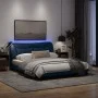 Estructura de cama con luces LED tela azul 160x200 cm de , Camas y somieres - Ref: Foro24-3213717, Precio: 273,50 €, Descuent...