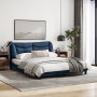 Bed frame with LED lights blue fabric 160x200 cm by , Beds and slatted bases - Ref: Foro24-3213717, Price: 278,20 €, Discount: %