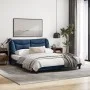 Estructura de cama con luces LED tela azul 160x200 cm de , Camas y somieres - Ref: Foro24-3213717, Precio: 273,50 €, Descuent...
