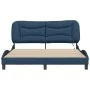 Estructura de cama con luces LED tela azul 160x200 cm de , Camas y somieres - Ref: Foro24-3213717, Precio: 273,50 €, Descuent...
