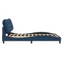 Bed frame with LED lights blue fabric 160x200 cm by , Beds and slatted bases - Ref: Foro24-3213717, Price: 278,20 €, Discount: %