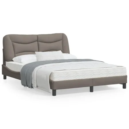 Bed frame with LED lights taupe gray fabric 140x200 cm by , Beds and slatted bases - Ref: Foro24-3213708, Price: 247,11 €, Di...