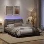 Bed frame with LED lights taupe gray fabric 140x200 cm by , Beds and slatted bases - Ref: Foro24-3213708, Price: 247,11 €, Di...