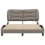 Bed frame with LED lights taupe gray fabric 140x200 cm by , Beds and slatted bases - Ref: Foro24-3213708, Price: 247,11 €, Di...