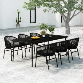 7-piece black garden dining set by , Garden sets - Ref: Foro24-3099243, Price: 769,09 €, Discount: %