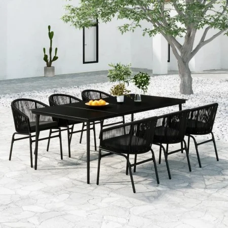 7-piece black garden dining set by , Garden sets - Ref: Foro24-3099243, Price: 768,46 €, Discount: %
