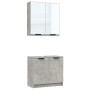 Set muebles de baño 2 piezas madera contrachapada gris hormigón de , Muebles de baño - Ref: Foro24-3115863, Precio: 120,55 €,...