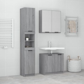 3-teiliges Badezimmermöbelset aus grauem Sonoma-Sperrholz von , Badezimmermöbel - Ref: Foro24-3115882, Preis: 205,47 €, Rabat...