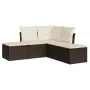 Set comedor de jardín 5 piezas y cojines ratán sintético marrón de , Conjuntos de jardín - Ref: Foro24-3217723, Precio: 291,9...