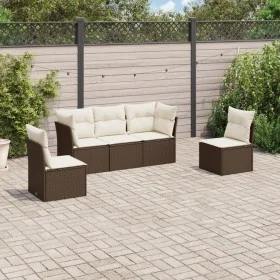 5-piece garden dining set and brown synthetic rattan cushions by , Garden sets - Ref: Foro24-3249192, Price: 311,53 €, Discou...