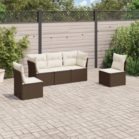 5-piece garden dining set and brown synthetic rattan cushions by , Garden sets - Ref: Foro24-3249192, Price: 316,12 €, Discou...