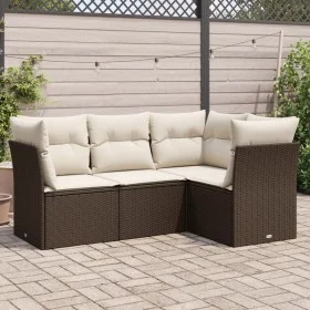 Set de sofás de jardín 4 pzas y cojines ratán sintético marrón de , Conjuntos de jardín - Ref: Foro24-3249422, Precio: 299,27...
