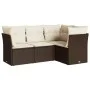 4-teilige Gartensofagarnitur und braune synthetische Rattankissen von , Gartensets - Ref: Foro24-3249422, Preis: 299,27 €, Ra...