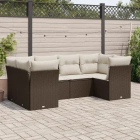 6-piece garden sofa set and brown synthetic rattan cushions by , Garden sets - Ref: Foro24-3249952, Price: 445,36 €, Discount: %