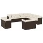Garden sofa set with cushions 13 pieces brown PE rattan by , Garden sets - Ref: Foro24-3250392, Price: 954,09 €, Discount: %