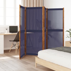 Biombo divisor de 4 paneles azul oscuro 280x180 cm de , Divisores de ambientes - Ref: Foro24-4003360, Precio: 116,99 €, Descu...