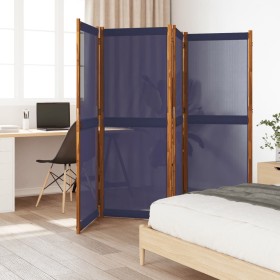 Biombo divisor de 4 paneles azul oscuro 280x180 cm