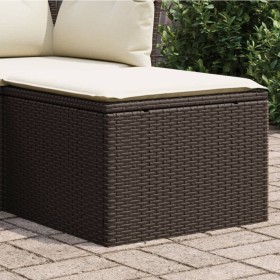 Taburete de jardín con cojín ratán sintético marrón 55x55x37 cm de , Otomanas de exterior - Ref: Foro24-366204, Precio: 51,50...