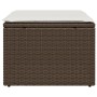 Gartenhocker mit braunem synthetischem Rattankissen 55x55x37 cm von , Hocker für den Außenbereich - Ref: Foro24-366204, Preis...